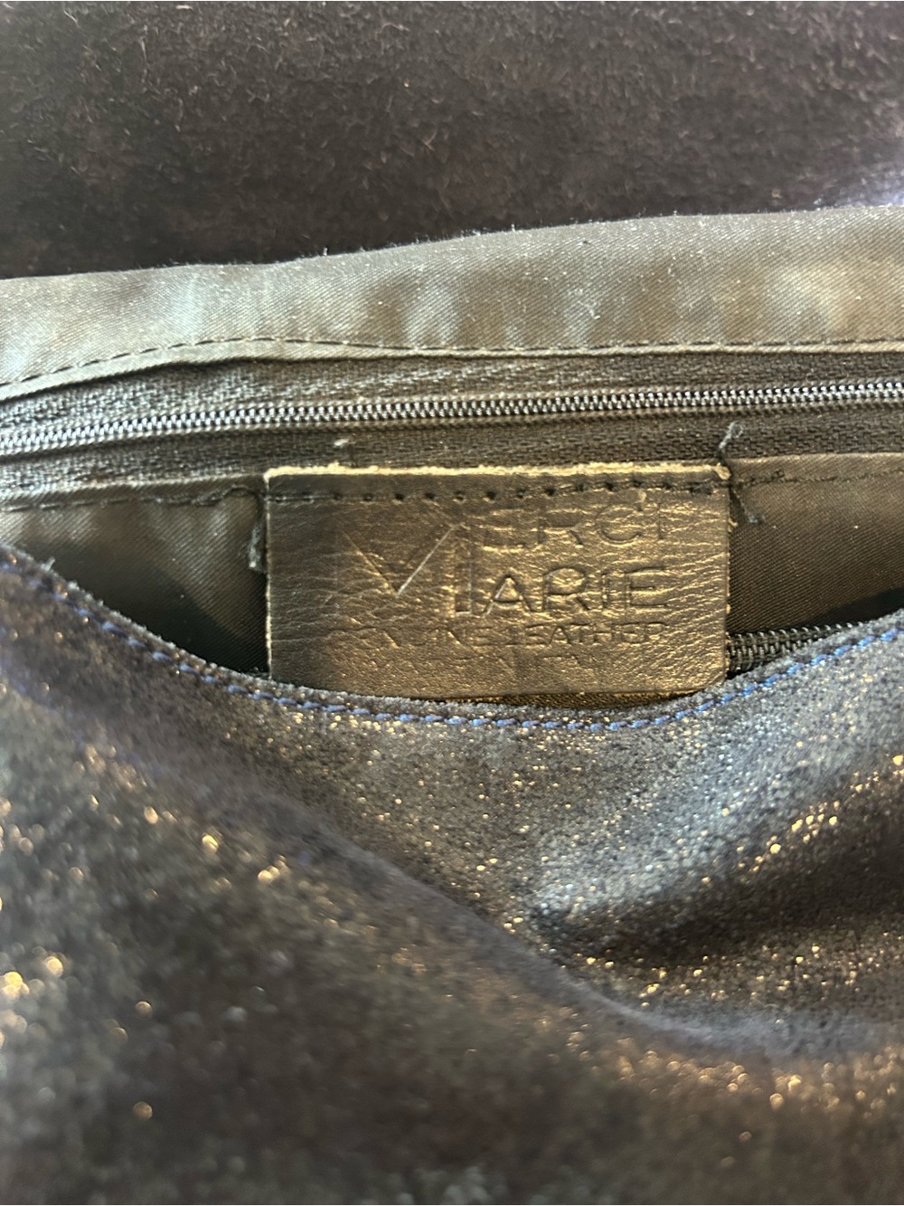 Merci Marie Suede Satchel Made in Italy - Picture 8 of 15